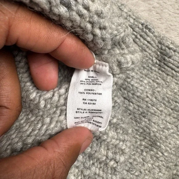 Helmut‎ Lang Sweater Womens M Gray Preowned Knit Cropped Pullover Trendy Modern